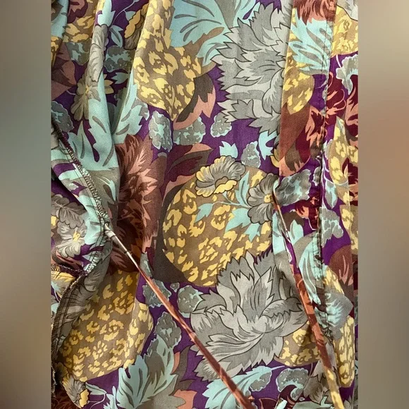 VTG Bloomcore 90s Silky Satin Kimono Festival Boho Balletcore Resortwear Robe - Picture 7 of 9